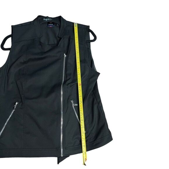 RAFAELLA Black Asymmetrical Zip Up Vest Size 12 - Picture 8 of 9